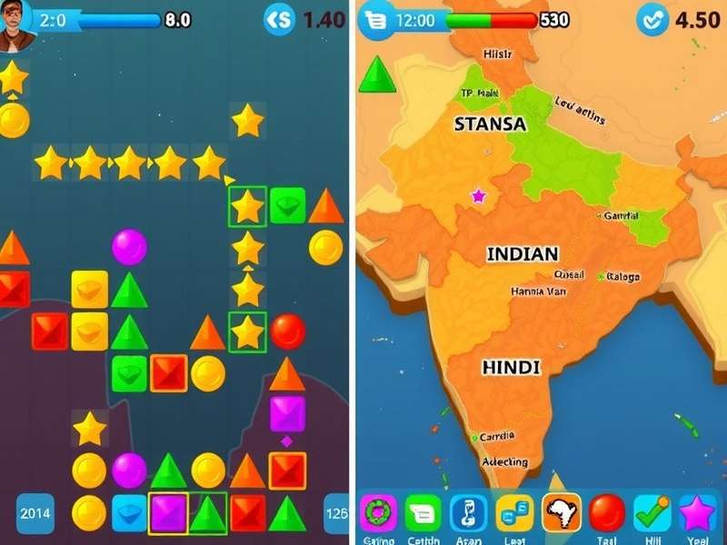 Assam Blast Prodigies level progression map showing Indian states